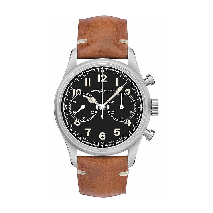 Montblanc 1858 Automatic Chronograph Leather Strap Watch