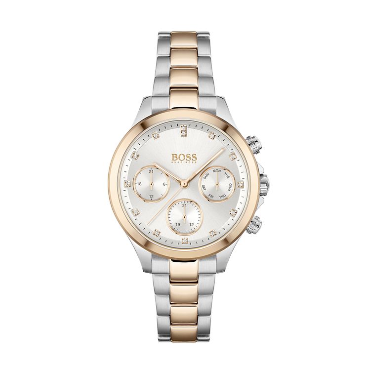 Boss Hera Crystal Ladies Two Tone Bracelet Watch