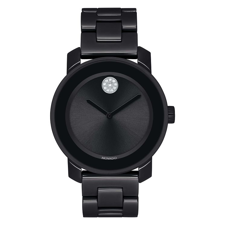 Movado Bold Ladies Black Ceramic Bracelet Watch