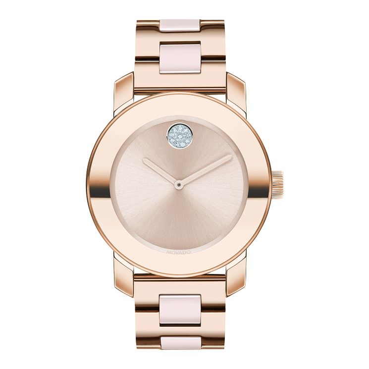 Movado Bold Ladies Rose Gold Tone Bracelet Watch