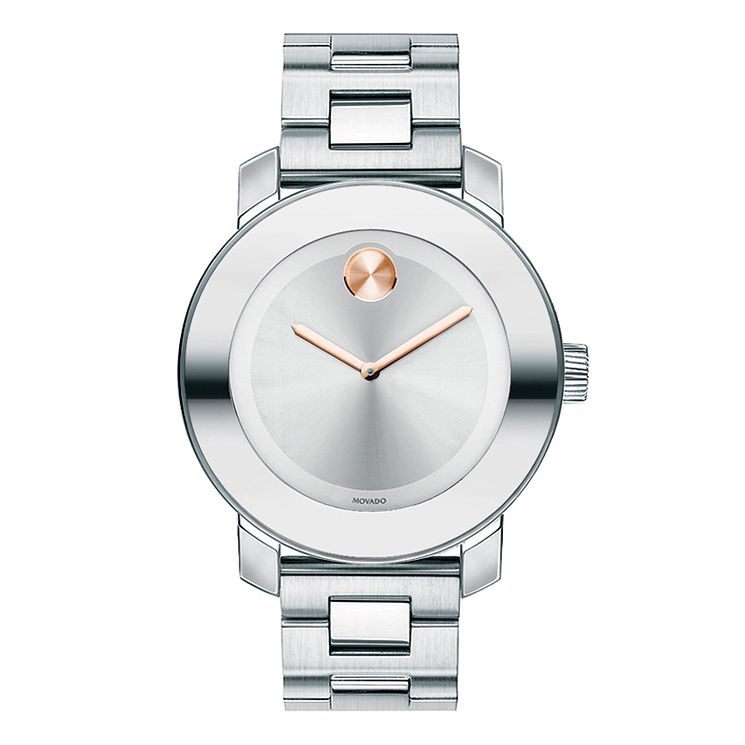 Movado Bold Ladies Stainless Steel Silver Bracelet Watch