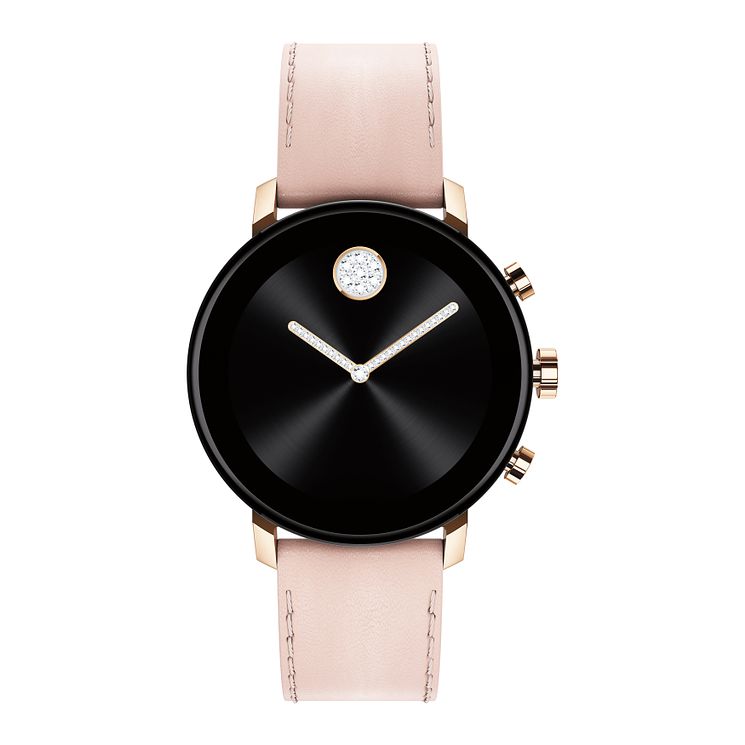 Movado Connect 2.0 Pink Leather Strap Smartwatch
