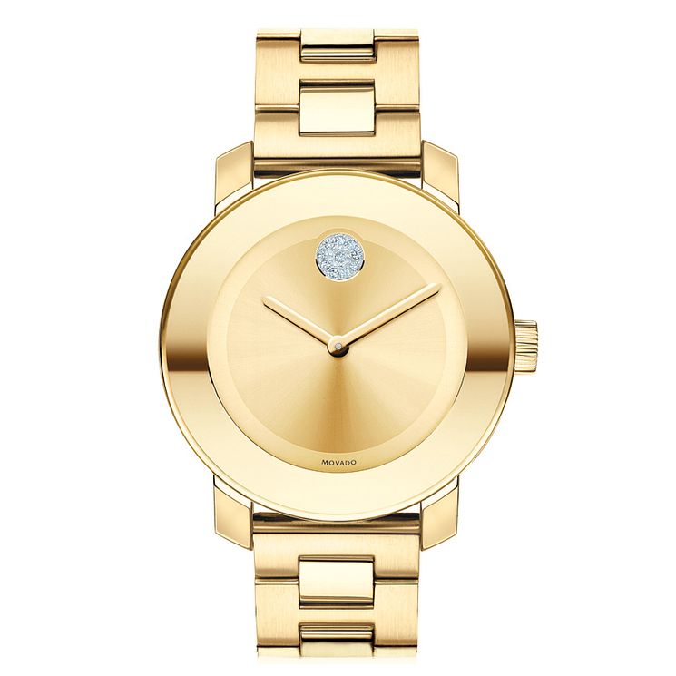 Movado Ladies Stone Set Gold-plated Bracelet Watch