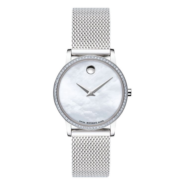 Movado Museum Ladies Stainless Steel Mesh Bracelet Watch