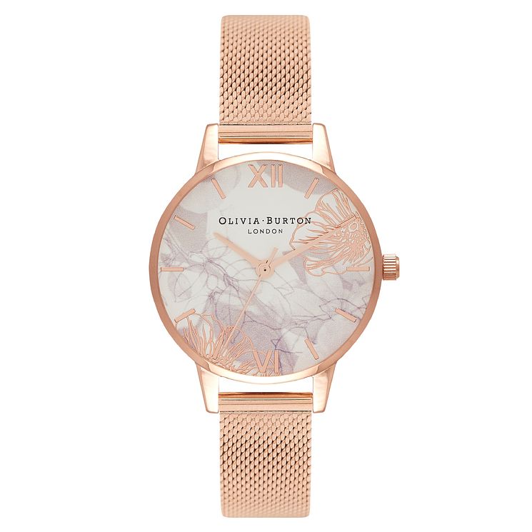 Olivia Burton Abstract Florals Rose Gold Metal Plated Watch