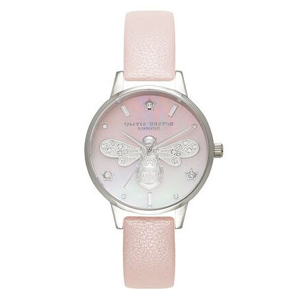 Olivia Burton Bugs Life Ladies Pink Leather Strap Watch