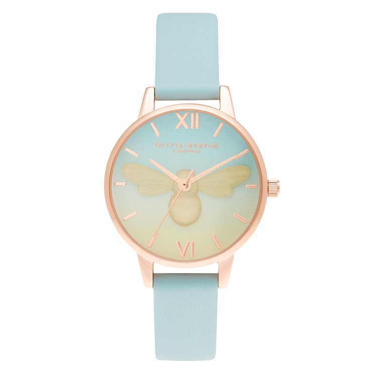 Olivia Burton Candy Shop Turquoise Leather Strap Watch