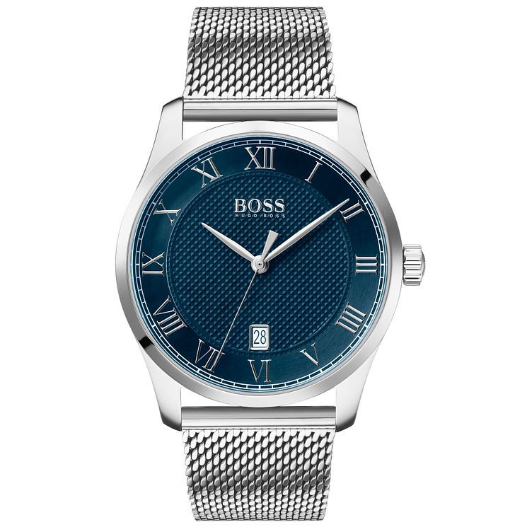 Boss Master Mens Stainless Steel Mesh Bracelet Watch