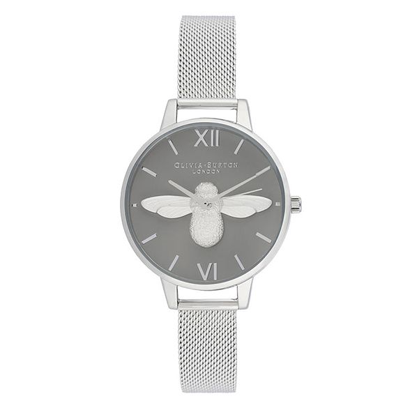 Olivia Burton Ladies 3d Bee Stainless Steel Bracelet Watch