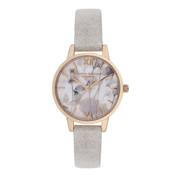 Olivia Burton Ladies White Textured Strap Watch