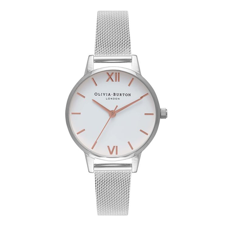 Olivia Burton Silver Tone Metal Plated Bracelet Watch