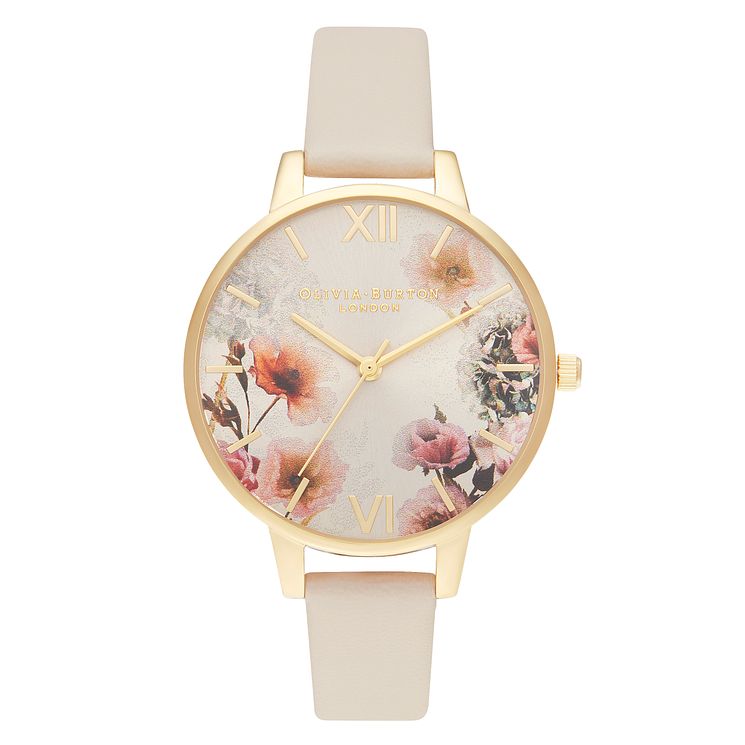 Olivia Burton Sunlight Floral Nude Vegan Leather Strap Watch