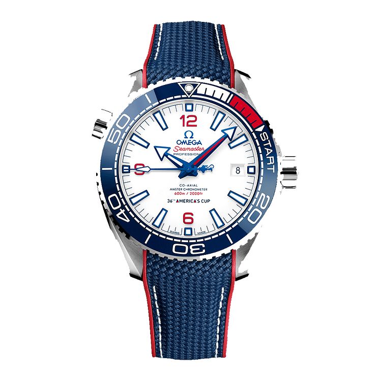 Omega Seamaster Americas Cup Mens Blue Rubber Strap Watch