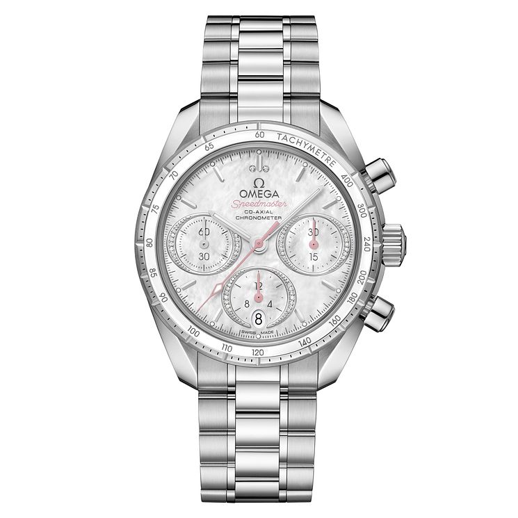 Omega Speedmaster Ladies Steel Diamond Bracelet Watch