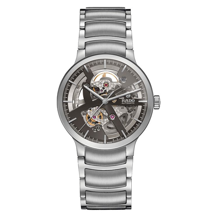 Rado Centrix Mens Stainless Steel Skeleton Bracelet Watch