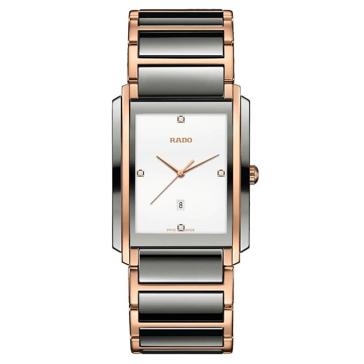 Rado Integral Ceramic Mens Two Tone Bracelet Watch