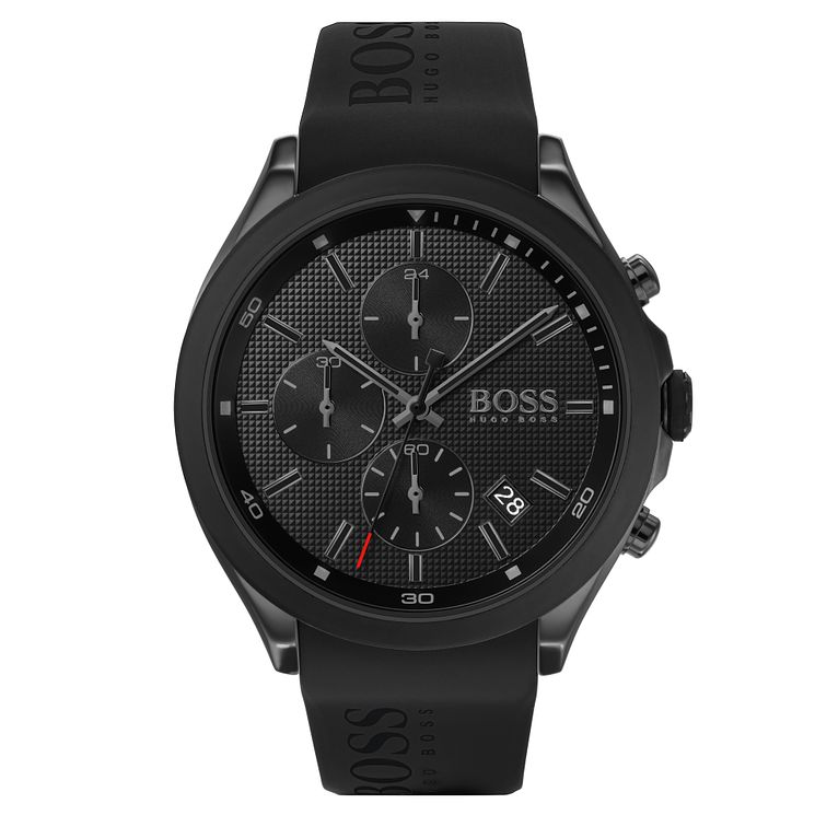 Boss Velocity Mens Black Rubber Strap Watch