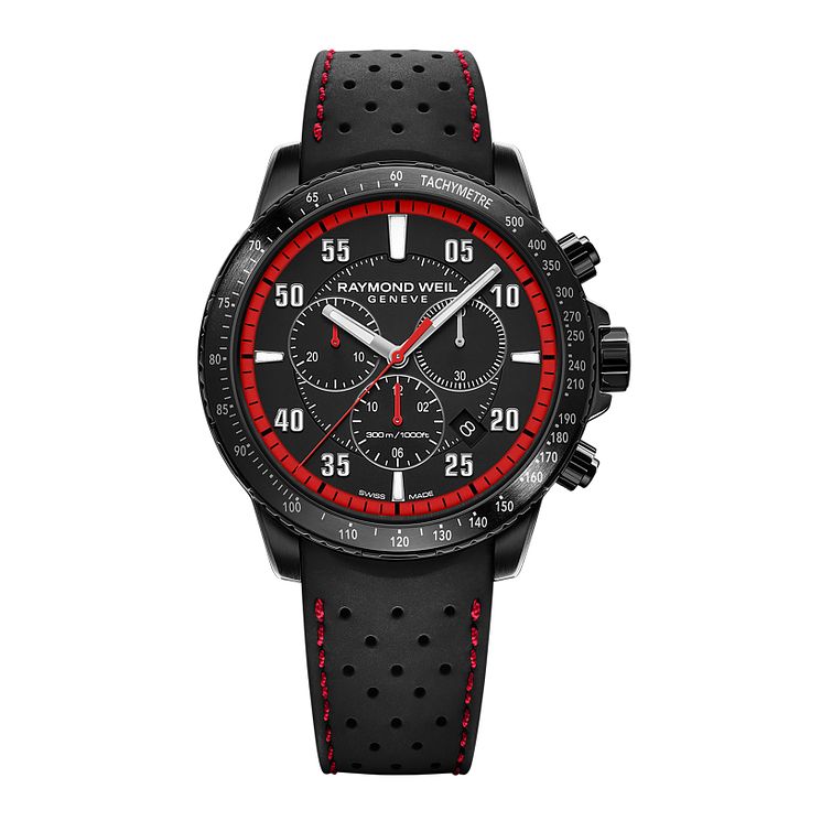 Raymond Weil Tango Mens Black Rubber Strap Watch