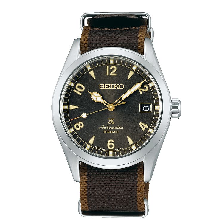 Seiko Prospex Alpinist Mens Brown Fabric Strap Watch