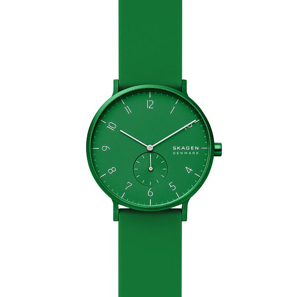 Skagen Aaren Kulor Green Silicone Strap Watch