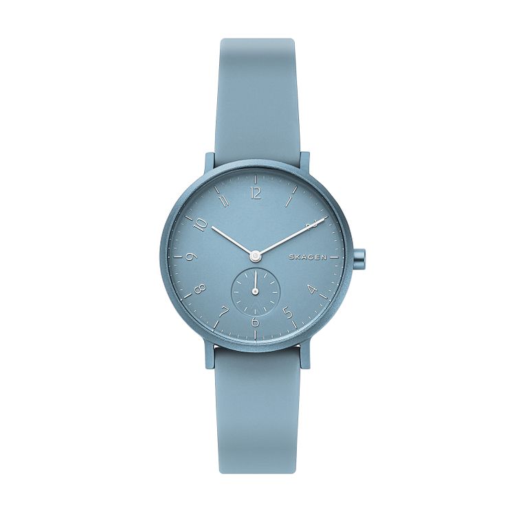 Skagen Aaren Kulor Ladies Sky Blue Silicone Strap Watch