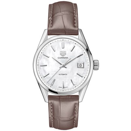 Tag Heuer Carrera Ladies Taupe Leather Strap Watch