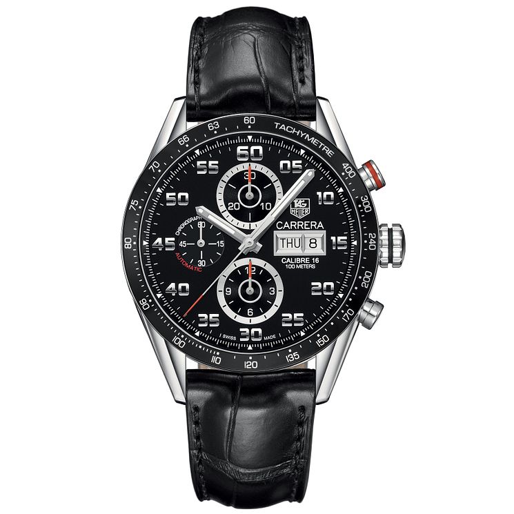 Tag Heuer Carrera Mens Leather Bracelet Watch