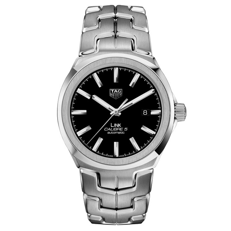 Tag Heuer Link Mens Automatic Black Dial Stainless Steel Bracelet Watch