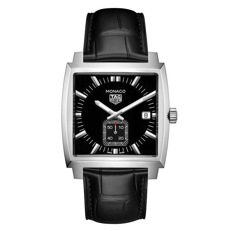 Tag Heuer Monaco Unisex Stainless Steel Black Strap Watch