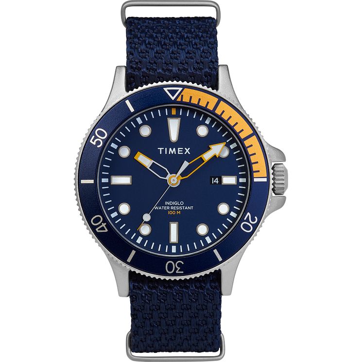 Timex Allied Mens Blue Fabric Strap Watch