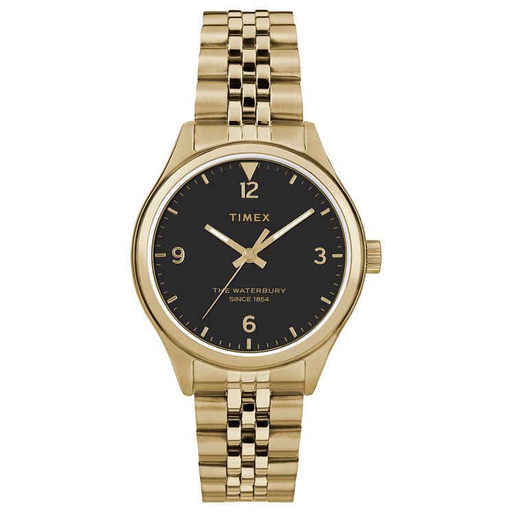 Timex Waterbury Ladies Yellow Gold Plated Bracelet Watch