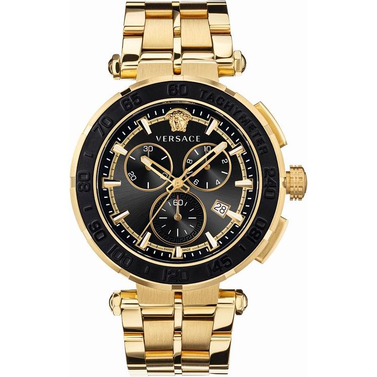 Versace Greca Chrono Mens Stainless Steel Bracelet Watch