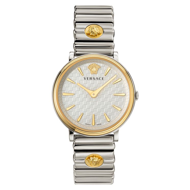 Versace V-circle Ladies Two Tone Bracelet Watch