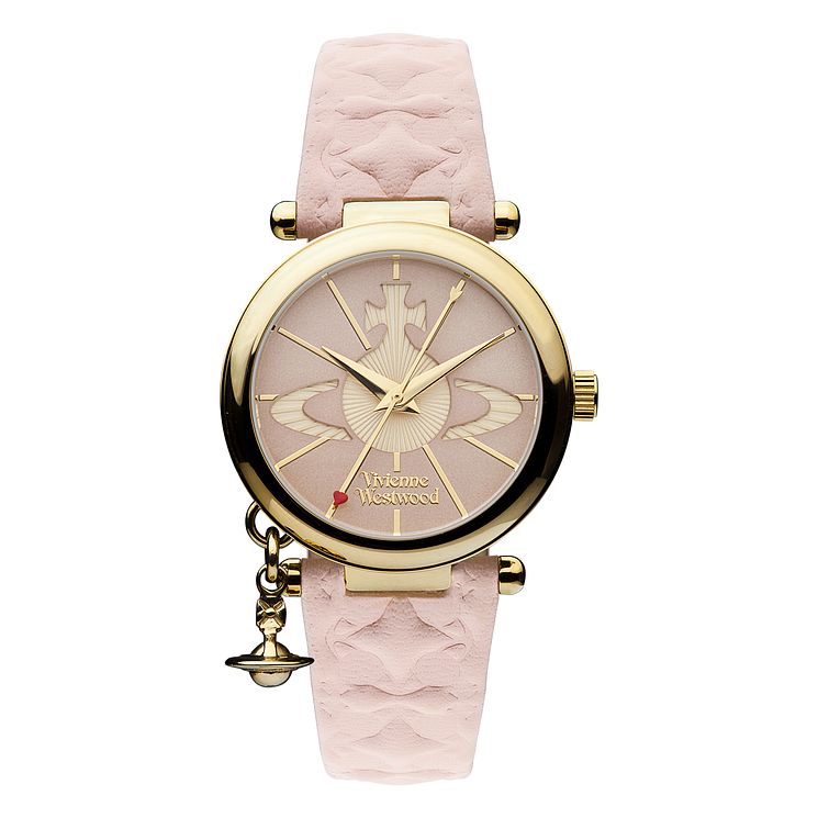 Vivienne Westwood Orb Ladies Pink Leather Strap Watch