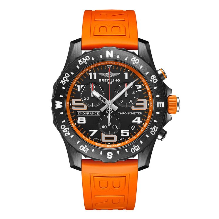 Breitling Endurance Pro Chrono Orange Rubber Strap Watch