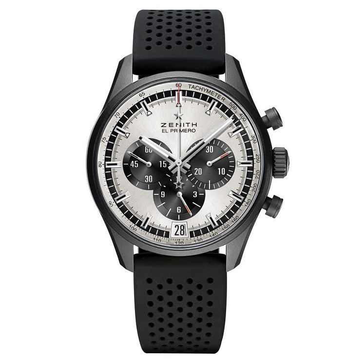 Zenith Chronomaster El Primero Black Rubber Strap Watch