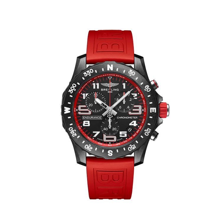 Breitling Endurance Pro Chrono Red Rubber Strap Watch