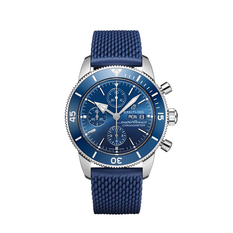 Breitling Mens Superocean Chronograph 44 Blue Strap Watch