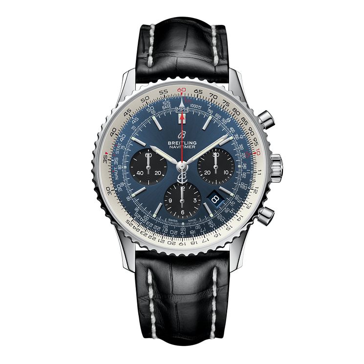 Breitling Navitimer B01 Chrono 43 Mens Leather Strap Watch