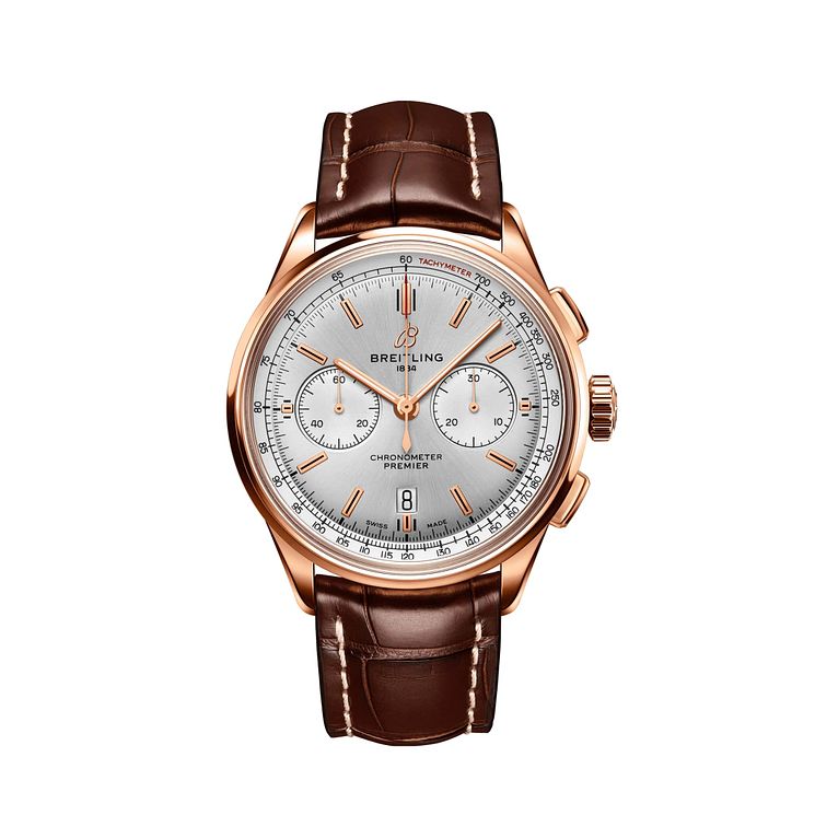 Breitling Premier B01 Chronograph Brown Leather Strap Watch