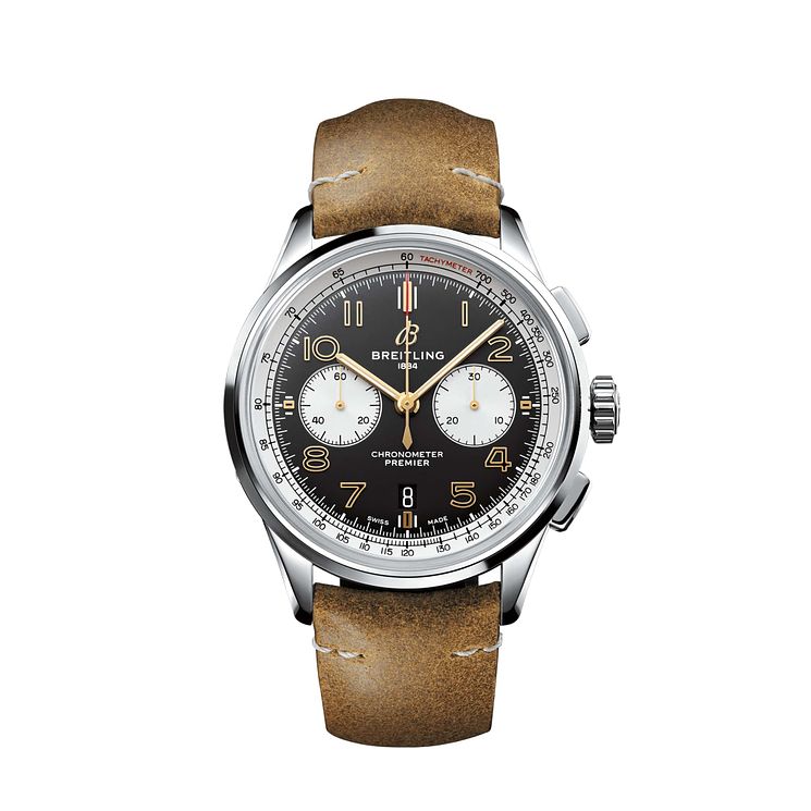 Breitling Premier B01 Norton Edition Mens Brown Strap Watch
