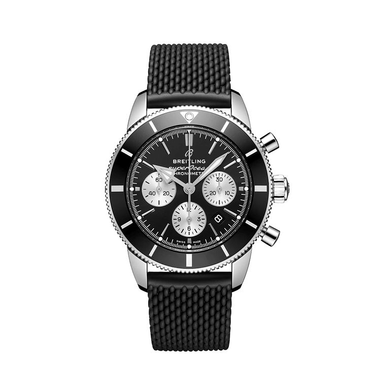 Breitling Superocean Ii Mens Black Rubber Strap Watch