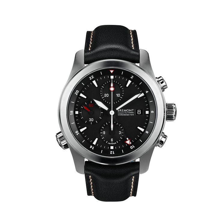 Bremont Alt1-zt Chronograph Mens Black Leather Strap Watch