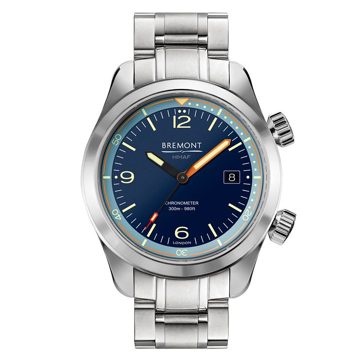 Bremont Argonaut Azure Mens Stainless Steel Bracelet Watch