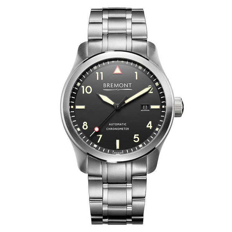 Bremont Solo Black Mens Stainless Steel Bracelet Watch