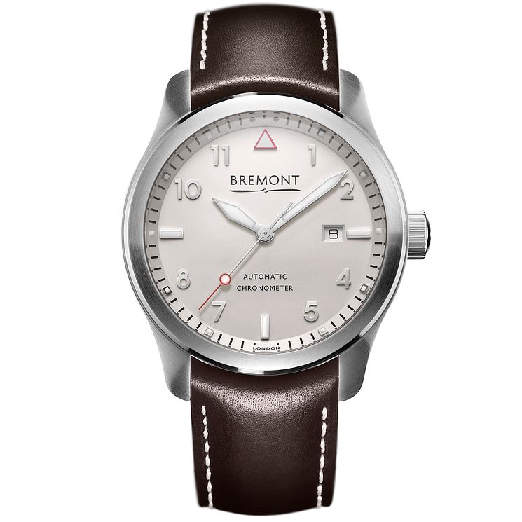 Bremont Solo/wh-si Mens Stainless Steel Leather Strap Watch