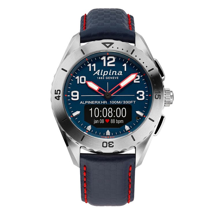 Alpina Alpiner X Alive Blue Leather Strap Smartwatch