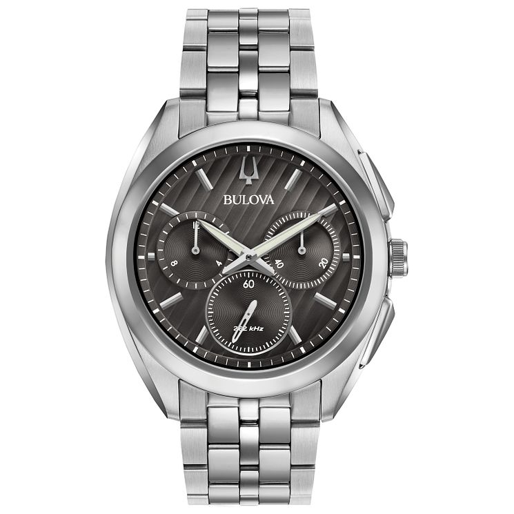 Bulova Curv Mens Chronograph Stainless Steel Bracelet Watch