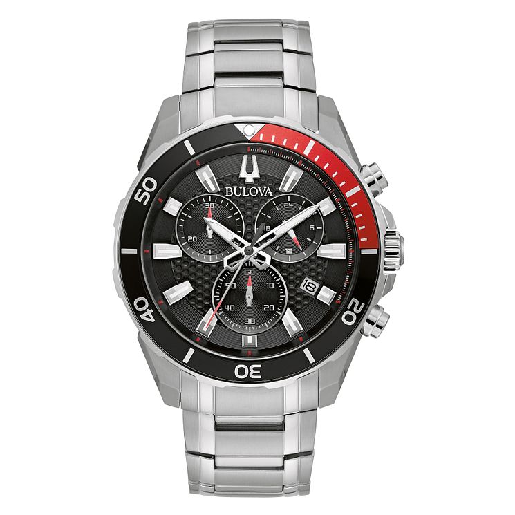 Bulova Sport Chronograph Stainless Steel Bracelet Watch