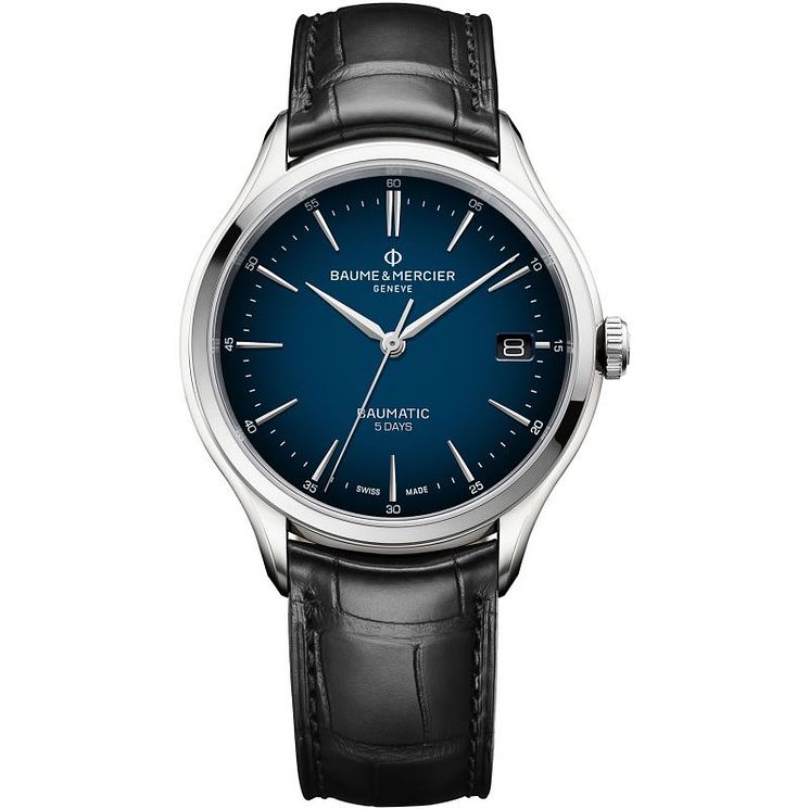 BaumeandMercier Clifton Baumatic Black Leather Strap Watch